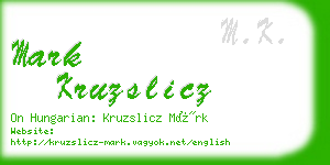 mark kruzslicz business card